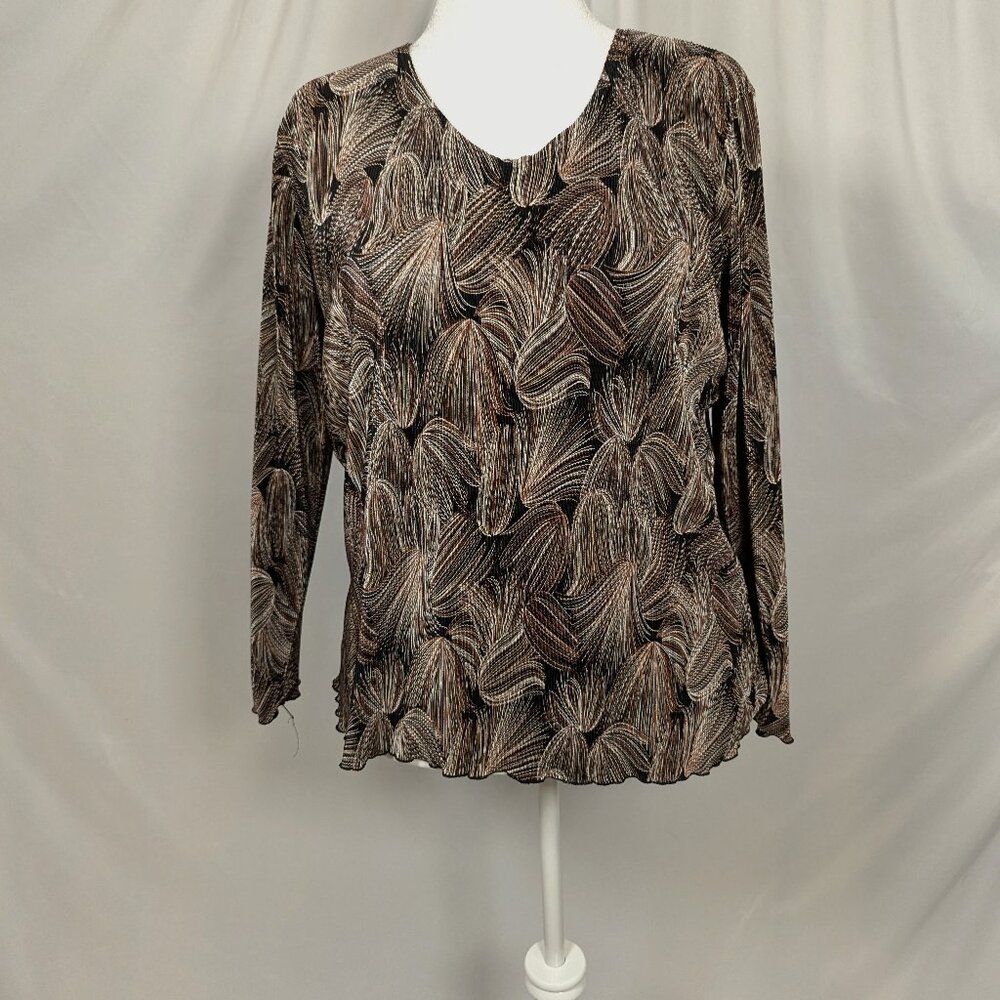 Black and Neutral Longsleeve Top J.T.B Woman 1X